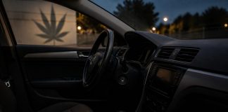 Cómo afecta el cannabis a la conducción y por qué aumenta el riesgo Interior de un coche estacionado con el asiento del conductor vacío y las llaves apartadas
